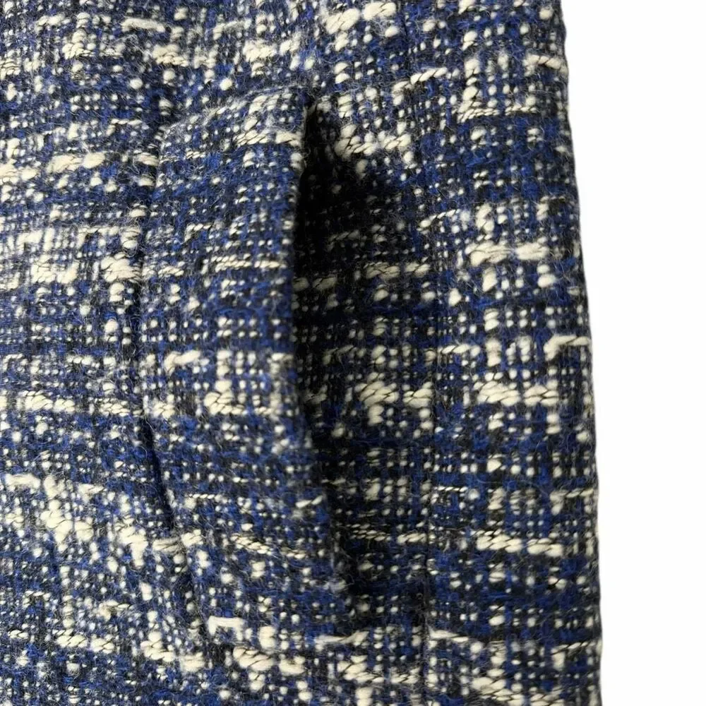 J. Crew City Coat 10 Blue Tweed Wool Blend Full Zip - Picture 8 of 11